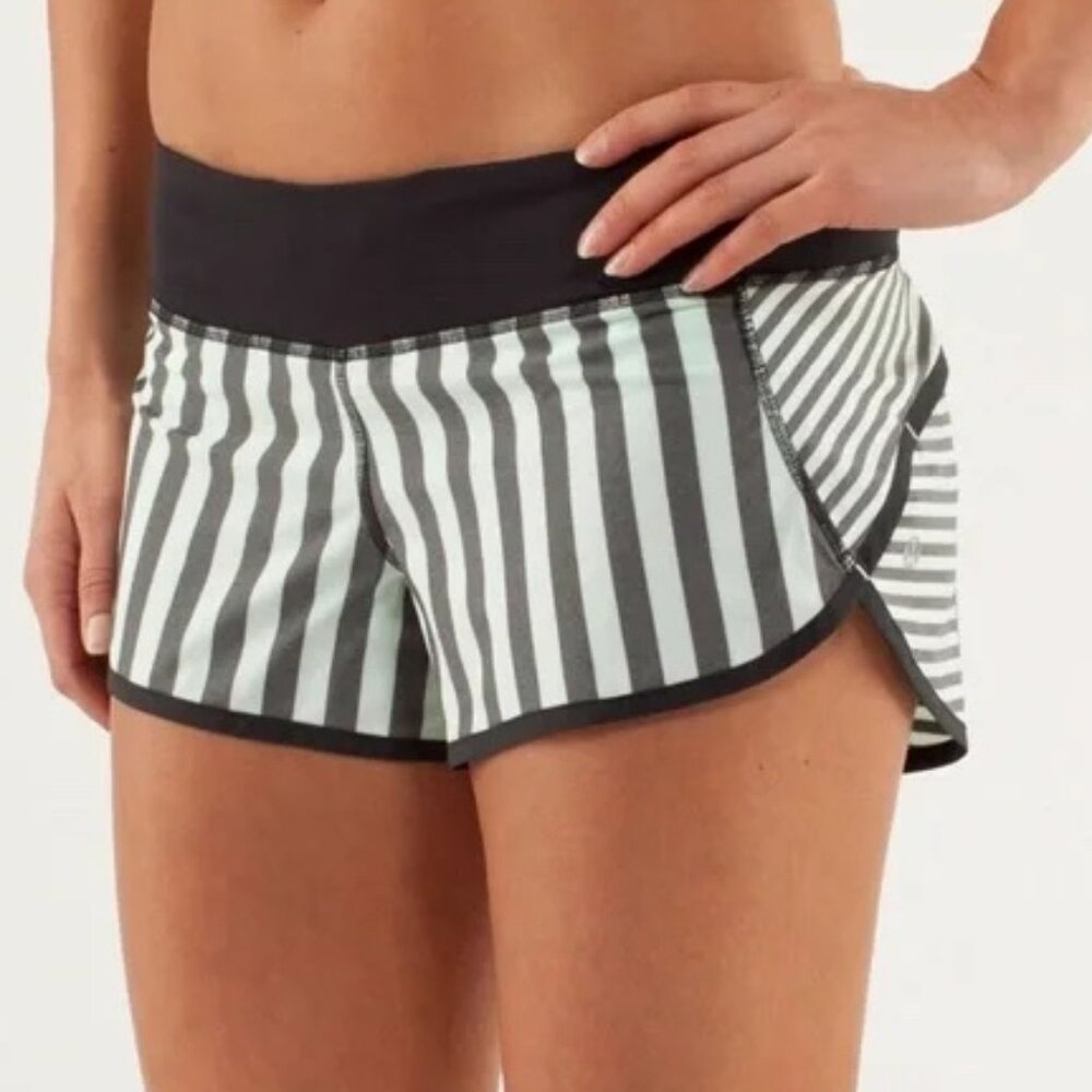 Lululemon Speed Short Sea Stripe Mint Moment Size 6